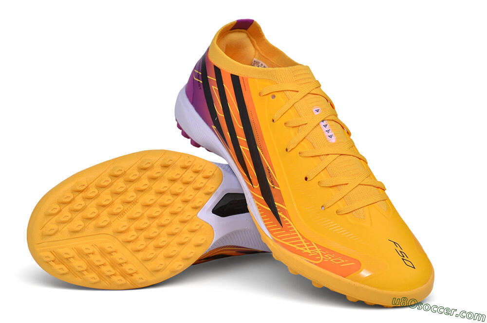 Adidas F50 Elite TF Artificial Turf Soccer Shoes - Orange/Solar Gold/Shock Pink 3