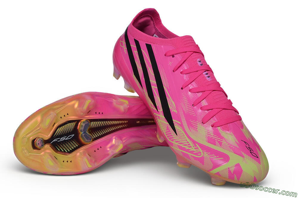 Adidas F50 Elite FG Firm Ground Soccer Cleats - Pink/Lucid Pink/Semi Solar Yellow 3
