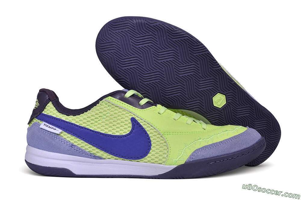 Nike Tiempo Legend SE IC Indoor & Futsal Soccer Shoes - Green/Lime Green/Deep Violet 1