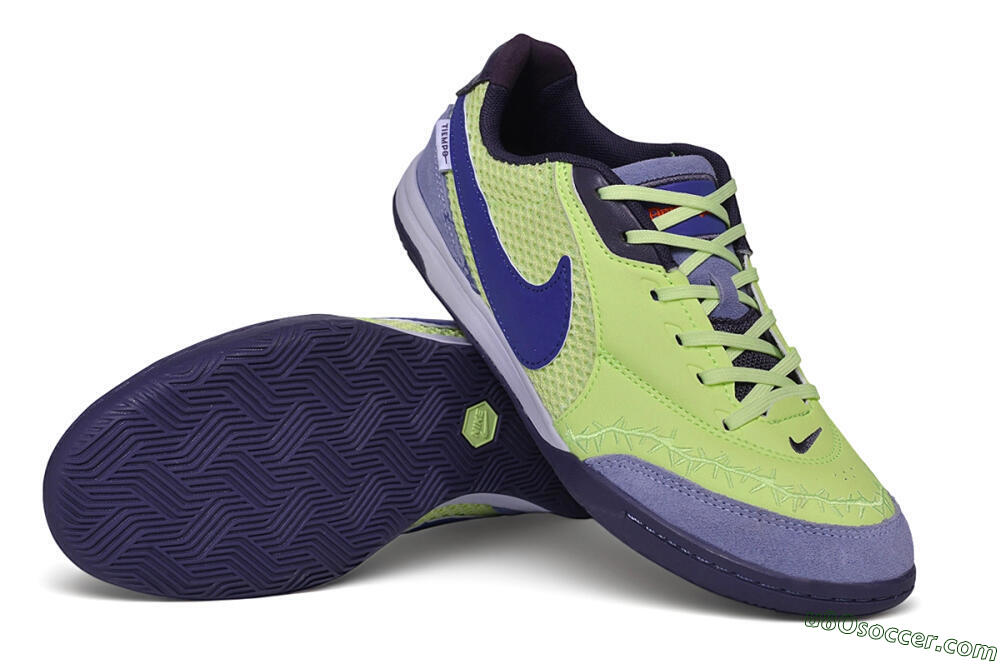 Nike Tiempo Legend SE IC Indoor & Futsal Soccer Shoes - Green/Lime Green/Deep Violet 3
