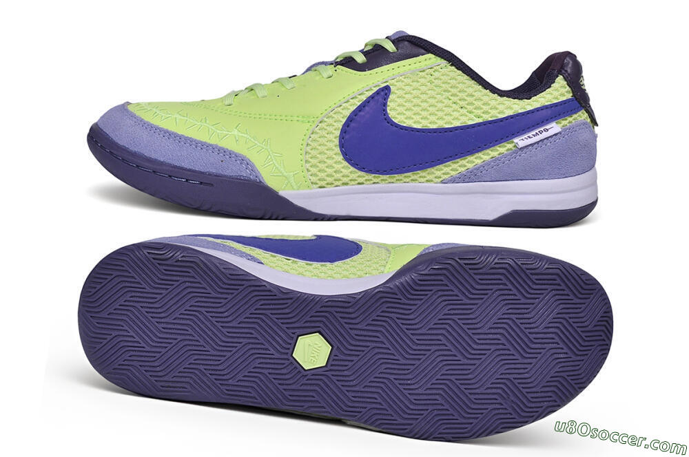 Nike Tiempo Legend SE IC Indoor & Futsal Soccer Shoes - Green/Lime Green/Deep Violet 0