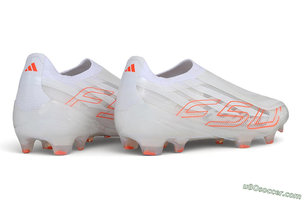 Adidas F50 Elite Laceless FG Firm Ground Soccer Cleats - White/Cloud White/Solar Red 6
