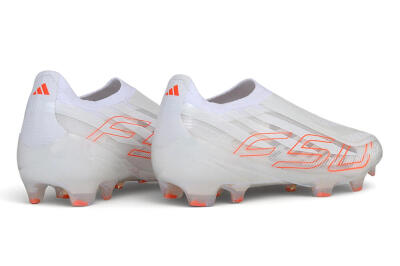 Adidas F50 Elite Laceless FG Firm Ground Soccer Cleats - White/Cloud White/Solar Red