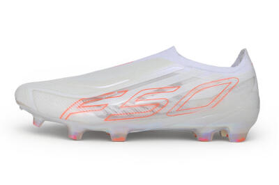 Adidas F50 Elite Laceless FG Firm Ground Soccer Cleats - White/Cloud White/Solar Red