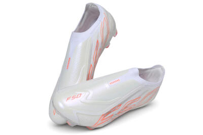Adidas F50 Elite Laceless FG Firm Ground Soccer Cleats - White/Cloud White/Solar Red