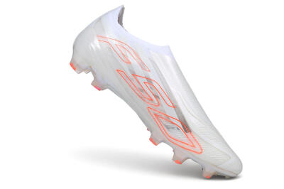 Adidas F50 Elite Laceless FG Firm Ground Soccer Cleats - White/Cloud White/Solar Red
