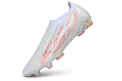 Adidas F50 Elite Laceless FG Firm Ground Soccer Cleats - White/Cloud White/Solar Red