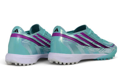 Adidas F50 Pro Laceless TF Artificial Turf Soccer Shoes - Turquoise/Mint Green/Electric Purple