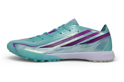 Adidas F50 Pro Laceless TF Artificial Turf Soccer Shoes - Turquoise/Mint Green/Electric Purple