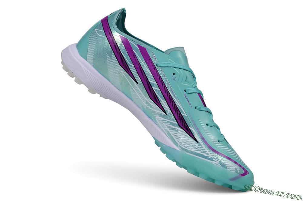 Adidas F50 Pro Laceless TF Artificial Turf Soccer Shoes - Turquoise/Mint Green/Electric Purple 4