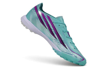 Adidas F50 Pro Laceless TF Artificial Turf Soccer Shoes - Turquoise/Mint Green/Electric Purple