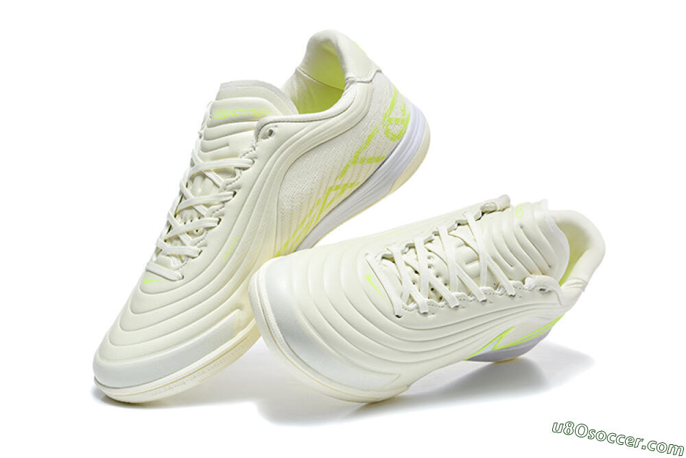 Nike Tiempo Streetgato Prm IC Indoor & Futsal Soccer Shoes - Beige/Light Cream/Volt Green 6