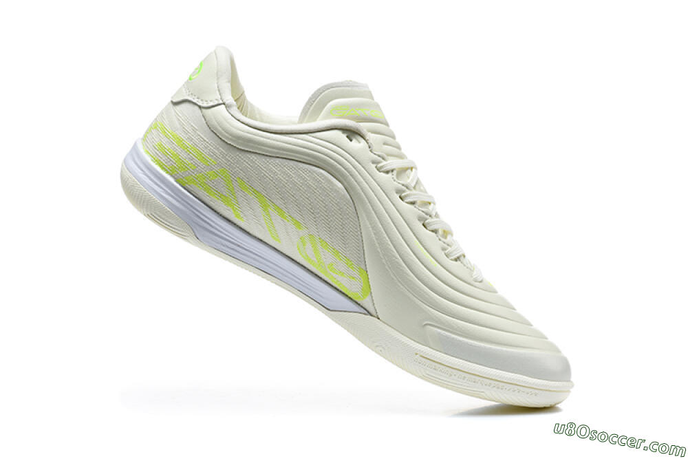 Nike Tiempo Streetgato Prm IC Indoor & Futsal Soccer Shoes - Beige/Light Cream/Volt Green 7