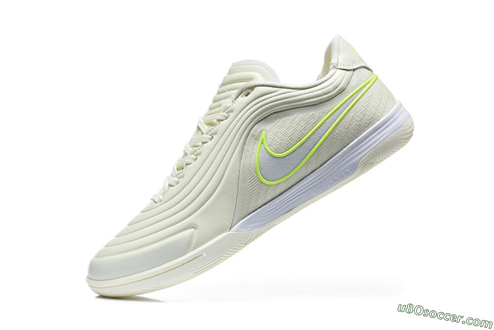 Nike Tiempo Streetgato Prm IC Indoor & Futsal Soccer Shoes - Beige/Light Cream/Volt Green 8