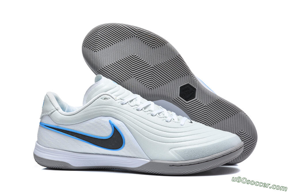 Nike Tiempo Streetgato Prm IC Indoor & Futsal Soccer Shoes - White/Light Silver/Photo Blue 1