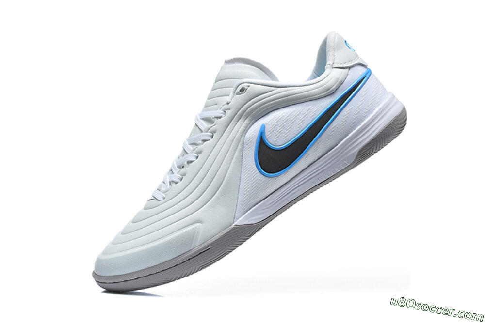 Nike Tiempo Streetgato Prm IC Indoor & Futsal Soccer Shoes - White/Light Silver/Photo Blue 8