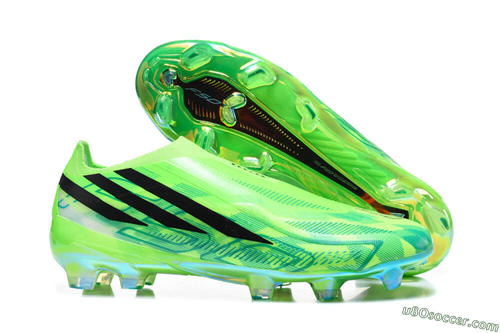 Adidas F50 Hyperfast Elite Laceless FG Firm Ground Soccer Cleats - Green/Lucid Lemon/Core Black 1