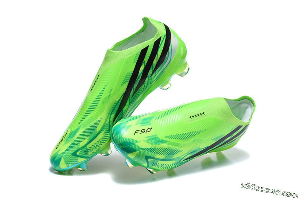 Adidas F50 Hyperfast Elite Laceless FG Firm Ground Soccer Cleats - Green/Lucid Lemon/Core Black 6