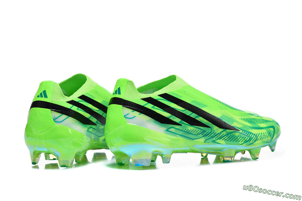 Adidas F50 Hyperfast Elite Laceless FG Firm Ground Soccer Cleats - Green/Lucid Lemon/Core Black 9