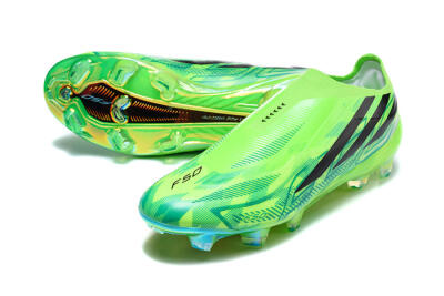 Adidas F50 Hyperfast Elite Laceless FG Firm Ground Soccer Cleats - Green/Lucid Lemon/Core Black