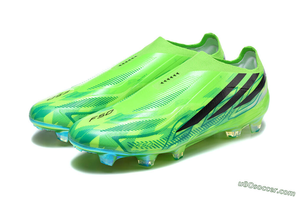 Adidas F50 Hyperfast Elite Laceless FG Firm Ground Soccer Cleats - Green/Lucid Lemon/Core Black 5