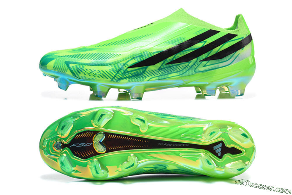 Adidas F50 Hyperfast Elite Laceless FG Firm Ground Soccer Cleats - Green/Lucid Lemon/Core Black 0