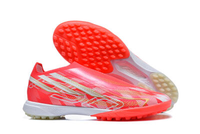 Adidas F50 Pro Laceless TF Artificial Turf Soccer Shoes - Red/Solar Red/White