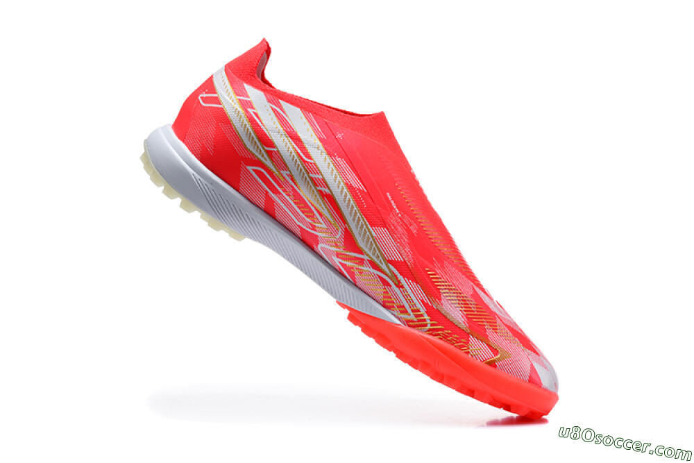 Adidas F50 Pro Laceless TF Artificial Turf Soccer Shoes - Red/Solar Red/White 7