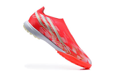 Adidas F50 Pro Laceless TF Artificial Turf Soccer Shoes - Red/Solar Red/White