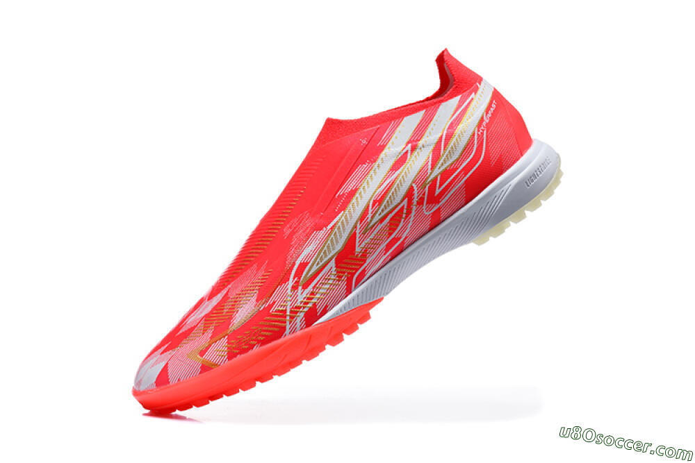 Adidas F50 Pro Laceless TF Artificial Turf Soccer Shoes - Red/Solar Red/White 8