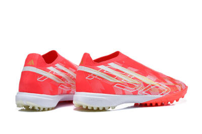 Adidas F50 Pro Laceless TF Artificial Turf Soccer Shoes - Red/Solar Red/White