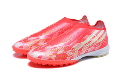 Adidas F50 Pro Laceless TF Artificial Turf Soccer Shoes - Red/Solar Red/White