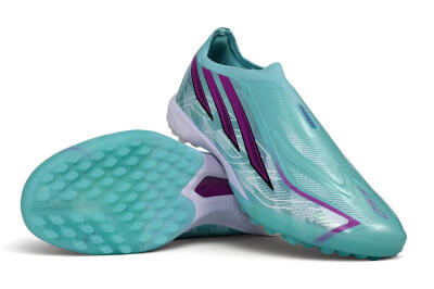 Adidas F50 Pro Laceless TF Artificial Turf Soccer Shoes - Turquoise/Mint Green/Electric Purple