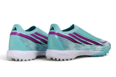 Adidas F50 Pro Laceless TF Artificial Turf Soccer Shoes - Turquoise/Mint Green/Electric Purple