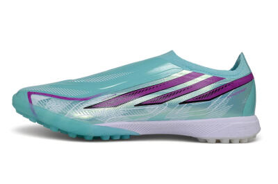 Adidas F50 Pro Laceless TF Artificial Turf Soccer Shoes - Turquoise/Mint Green/Electric Purple