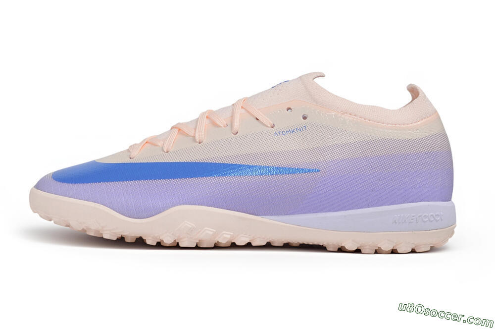 Nike Air Zoom Mercurial Vapor 17 Elite TF Artificial Turf Soccer Shoes - Peach/Sunset Peach/Electric Lilac 2