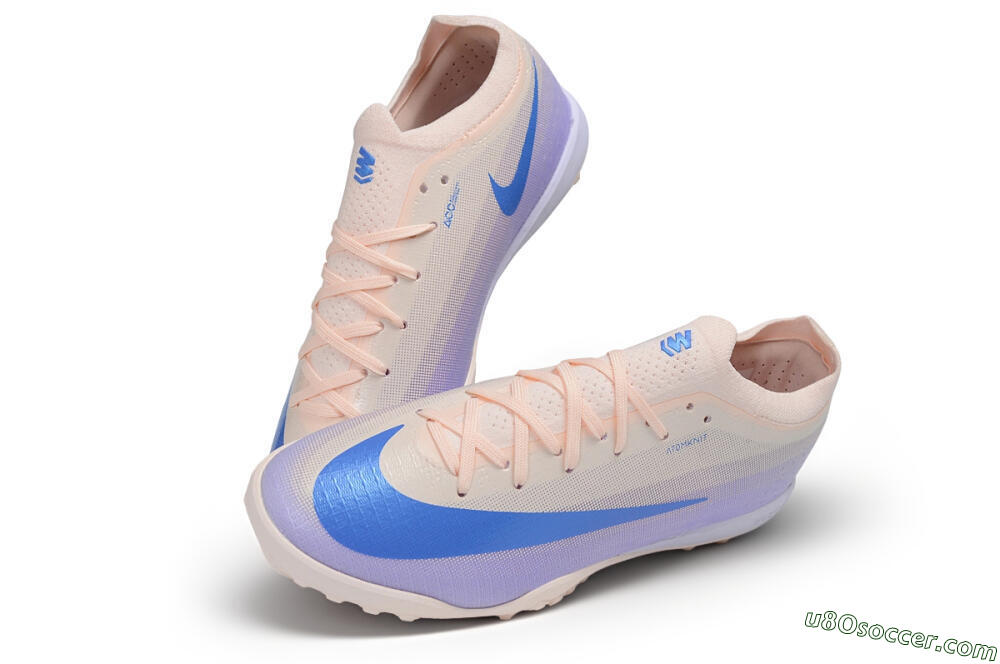 Nike Air Zoom Mercurial Vapor 17 Elite TF Artificial Turf Soccer Shoes - Peach/Sunset Peach/Electric Lilac 3
