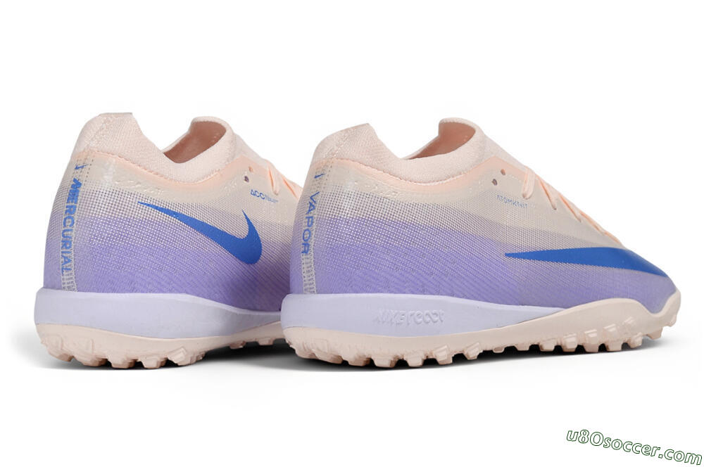 Nike Air Zoom Mercurial Vapor 17 Elite TF Artificial Turf Soccer Shoes - Peach/Sunset Peach/Electric Lilac 6