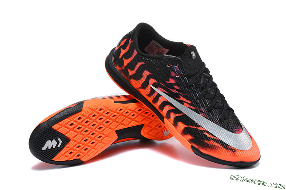 Nike Air Zoom Mercurial Superfly 11 Elite IC Indoor & Futsal Soccer Shoes - Black/Total Orange/Metallic Silver 4