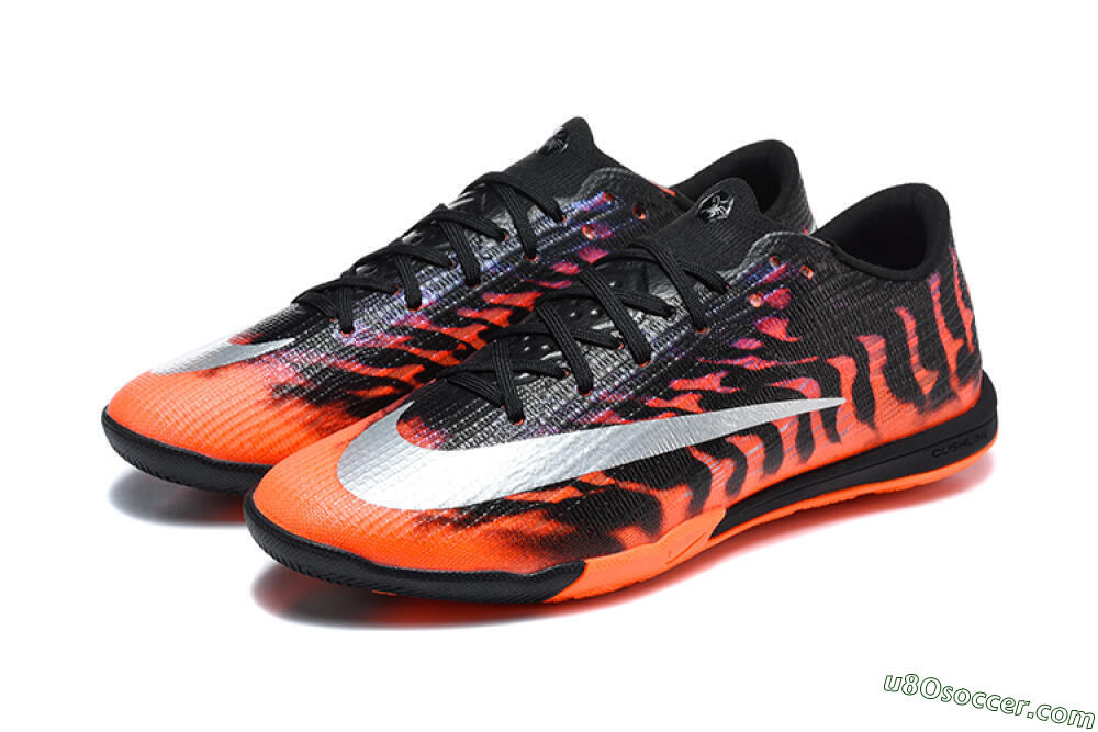 Nike Air Zoom Mercurial Superfly 11 Elite IC Indoor & Futsal Soccer Shoes - Black/Total Orange/Metallic Silver 5