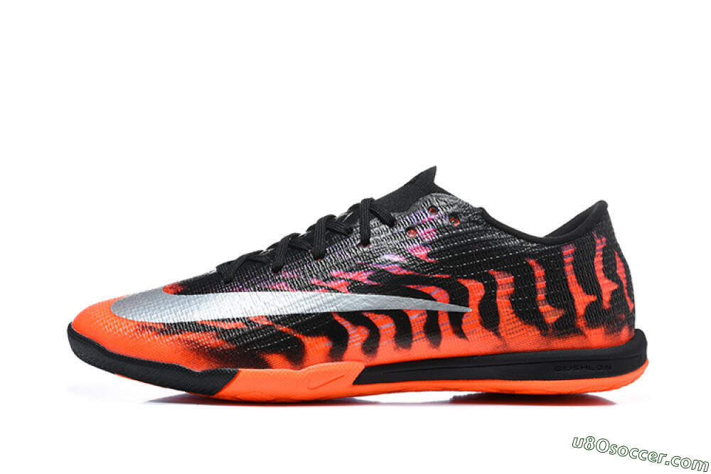 Nike Air Zoom Mercurial Superfly 11 Elite IC Indoor & Futsal Soccer Shoes - Black/Total Orange/Metallic Silver 2