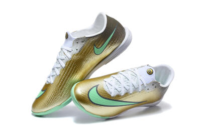 Nike Air Zoom Mercurial Superfly 11 Elite IC Indoor & Futsal Soccer Shoes - Gold/Metallic Gold/Mint Green