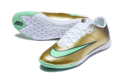 Nike Air Zoom Mercurial Superfly 11 Elite IC Indoor & Futsal Soccer Shoes - Gold/Metallic Gold/Mint Green
