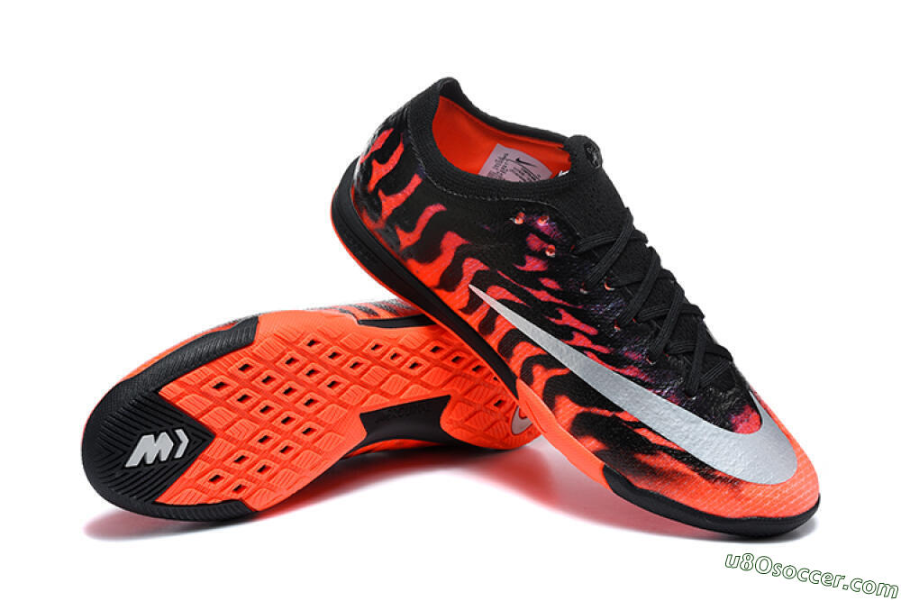 Nike Air Zoom Mercurial Vapor 17 Elite IC Indoor & Futsal Soccer Shoes - Black/Black/Bright Crimson 4