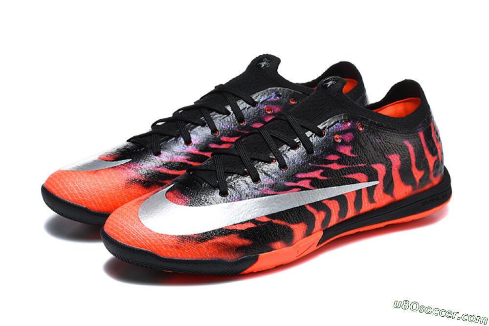 Nike Air Zoom Mercurial Vapor 17 Elite IC Indoor & Futsal Soccer Shoes - Black/Black/Bright Crimson 5