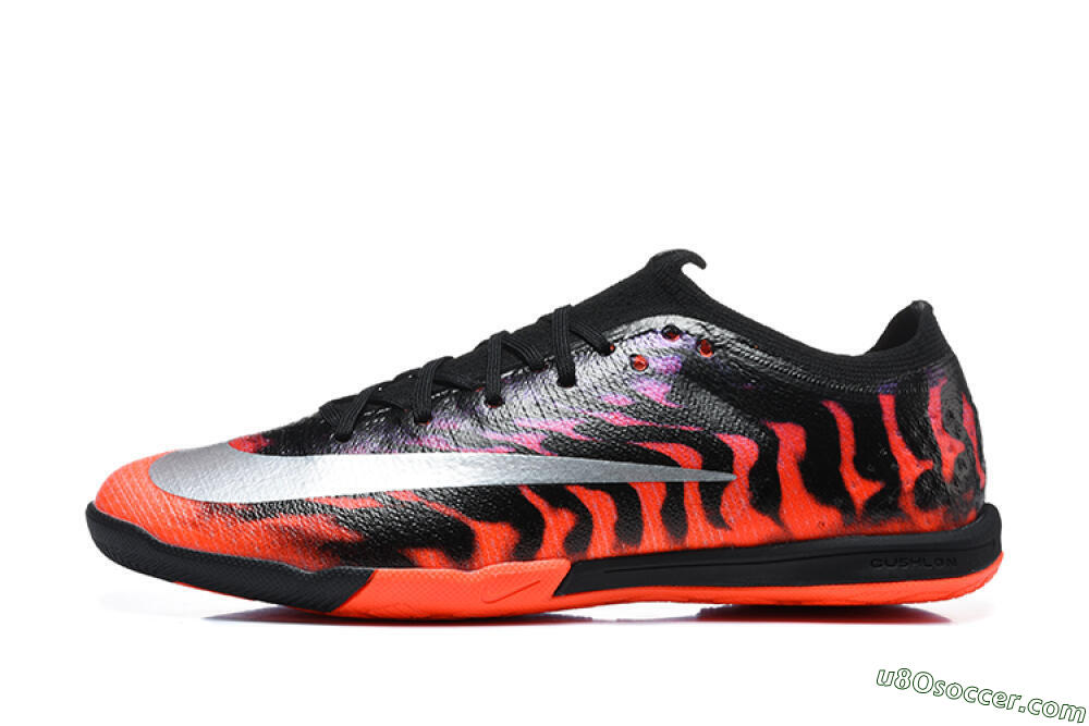 Nike Air Zoom Mercurial Vapor 17 Elite IC Indoor & Futsal Soccer Shoes - Black/Black/Bright Crimson 2