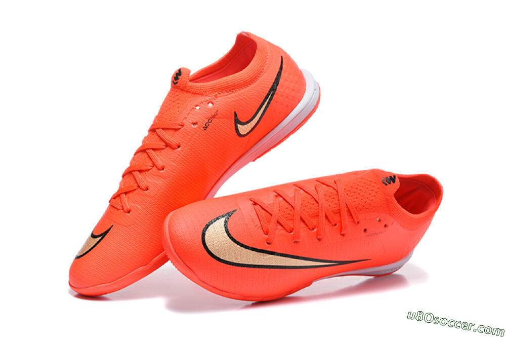 Nike Air Zoom Mercurial Vapor 17 Elite IC Indoor & Futsal Soccer Shoes - Orange/Bright Crimson/Metallic Gold 6