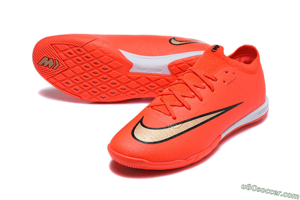 Nike Air Zoom Mercurial Vapor 17 Elite IC Indoor & Futsal Soccer Shoes - Orange/Bright Crimson/Metallic Gold 3