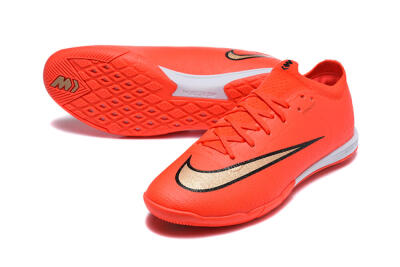 Nike Air Zoom Mercurial Vapor 17 Elite IC Indoor & Futsal Soccer Shoes - Orange/Bright Crimson/Metallic Gold