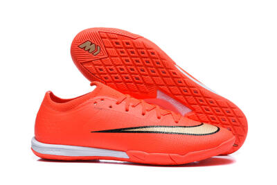 Nike Air Zoom Mercurial Vapor 17 Elite IC Indoor & Futsal Soccer Shoes - Orange/Bright Crimson/Metallic Gold
